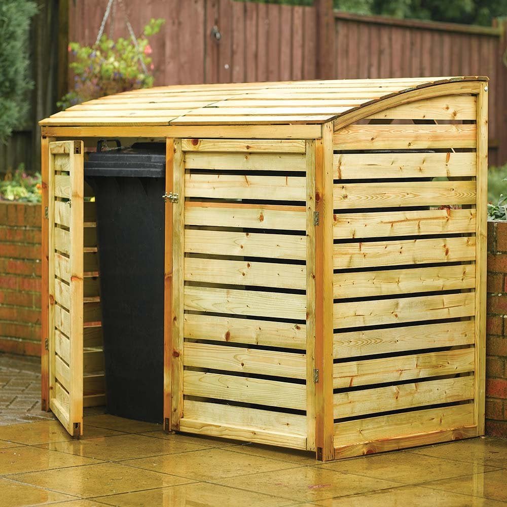 Rowlinson 5'1x2'8 Double Wheelie Bin Timber Bin Store
