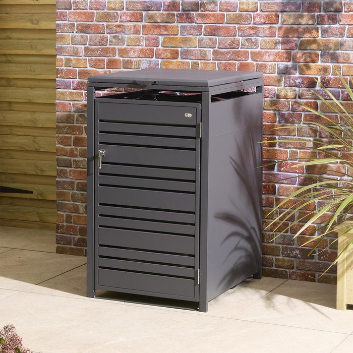 Rowlinson 2'3"x2'8" Chelsea Single Bin Galvanised Steel Bin Store - Anthracite