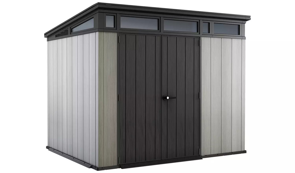 Keter Artisan double-door garden shed in grey